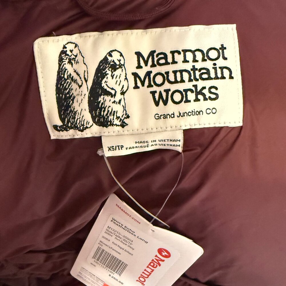 NWT *Marmot* Echo Featherless Hooded Parka  | "Port Royal Shiny" Burgundy | XS - Picture 8 of 9